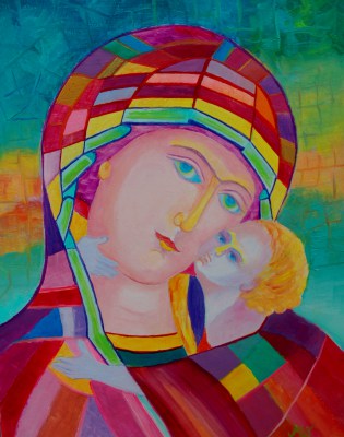 Obraz religijny do ślubu - Ikona Madonna z Dzieciątkiem